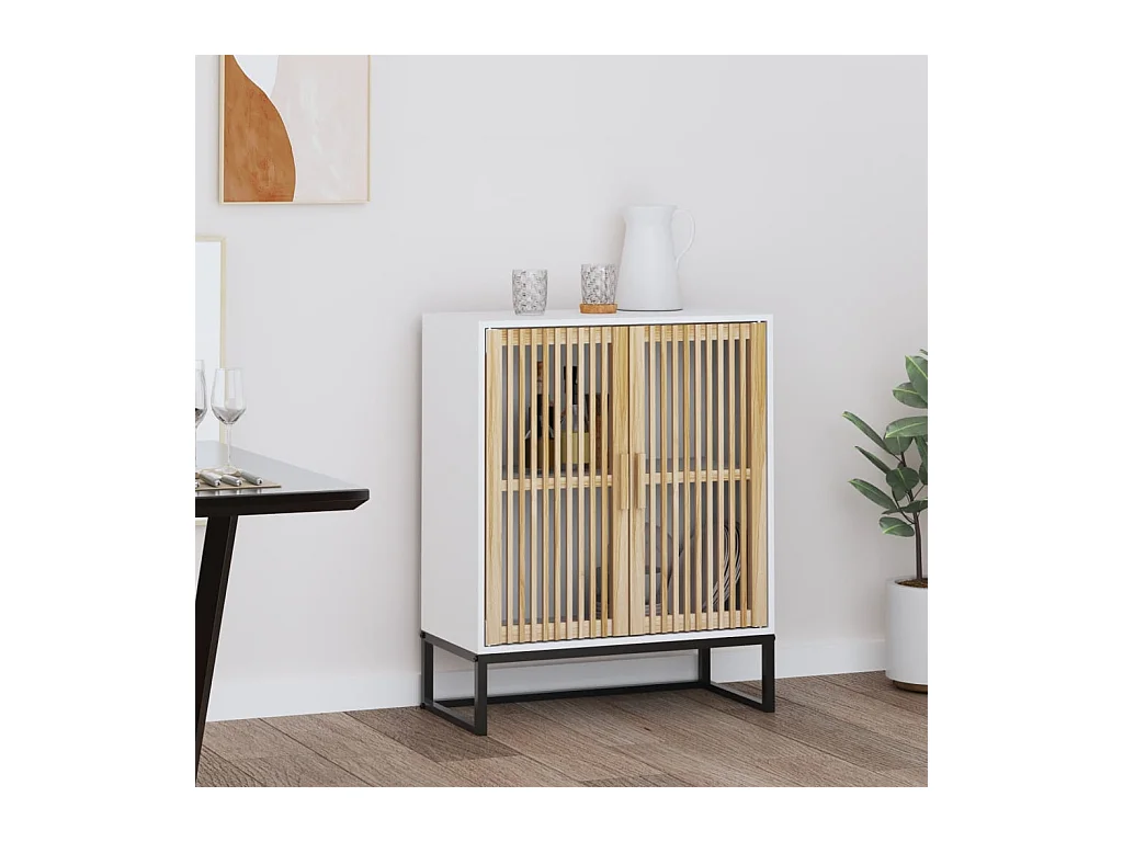 Credenza | Buffet | Armadio Bianca 60x30x75 cm in Legno Multistrato