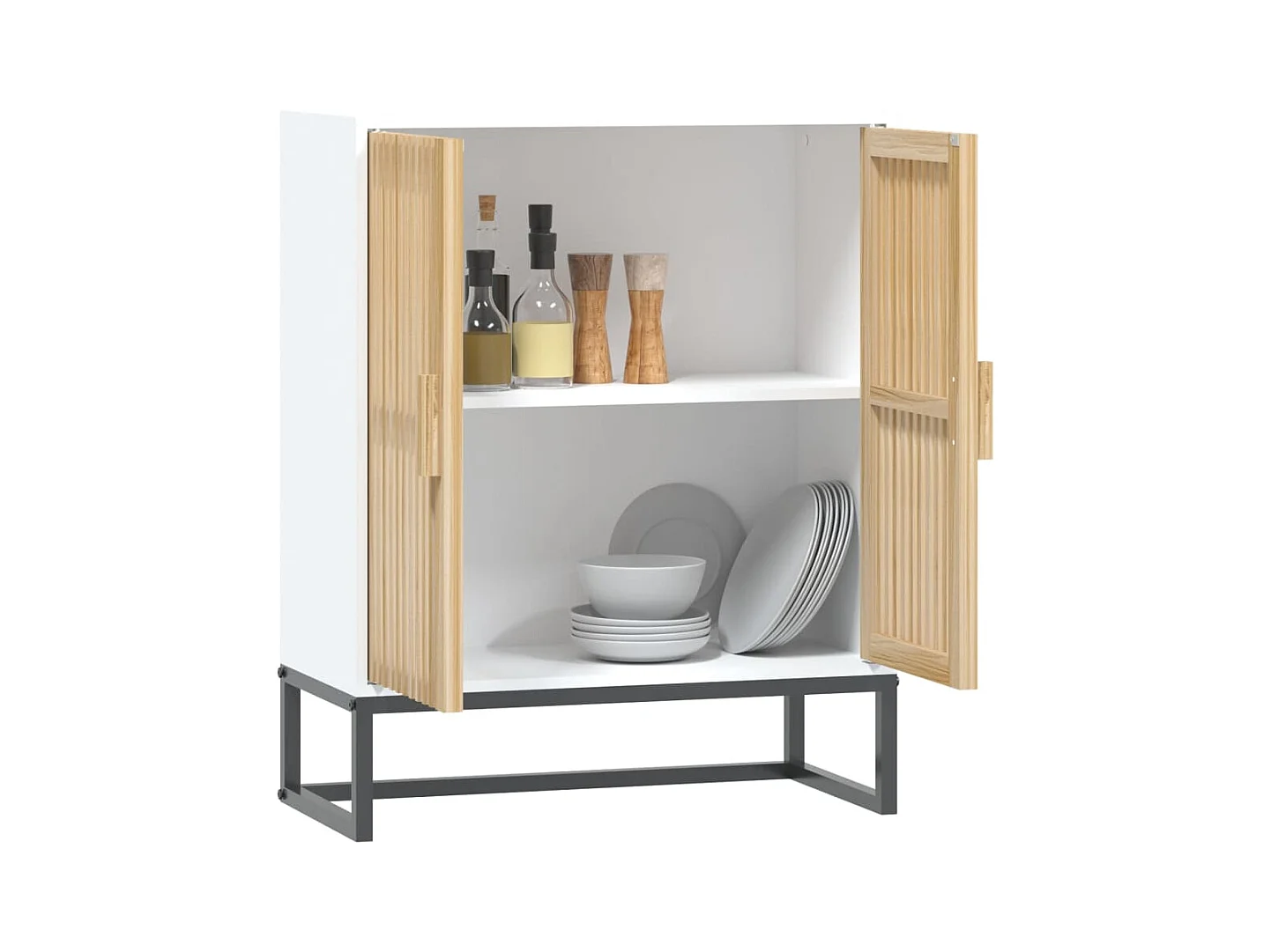 Credenza | Buffet | Armadio Bianca 60x30x75 cm in Legno Multistrato