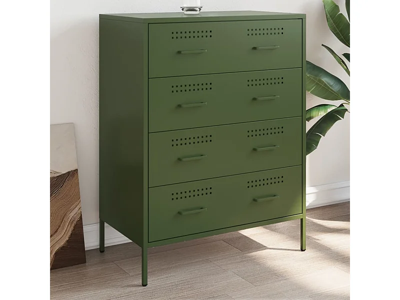 Credenza | Buffet | Armadio Verde Oliva 68x39x89 cm in Acciaio