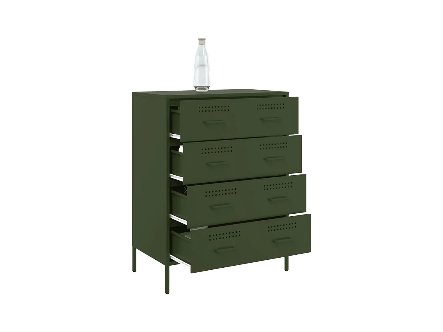 Credenza | Buffet | Armadio Verde Oliva 68x39x89 cm in Acciaio