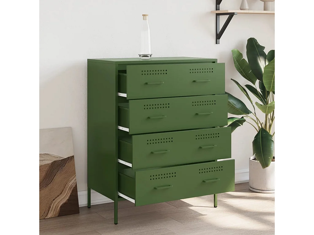 Credenza | Buffet | Armadio Verde Oliva 68x39x89 cm in Acciaio