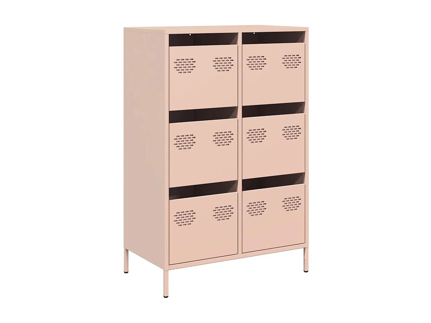 Buffet | Commode à tiroir | Meuble de rangement haut rose 68x39x101,5 cm acier