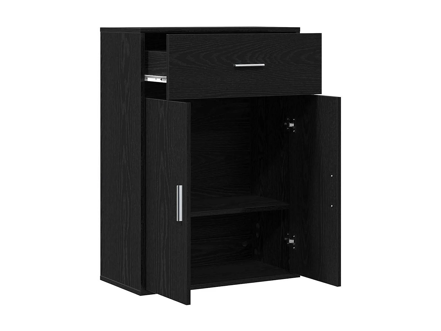 Buffet | Bahut | Meuble de rangement avec tiroir Chêne noir 79 x 38 x 80 cm Bois d'ingénierie