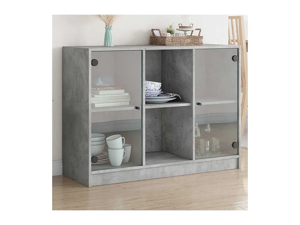 Buffet | Bahut | Meuble de rangement gris béton 102x37x75,5 cm bois d'ingénierie
