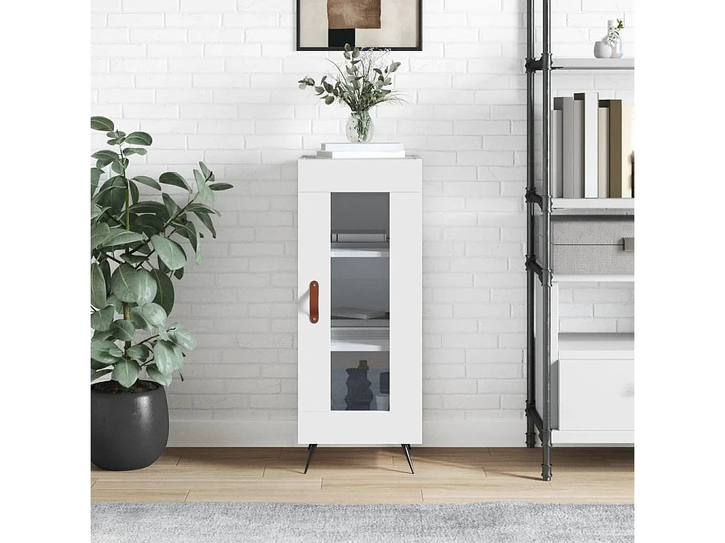 Credenza | Buffet | Armadio Bianca 34,5x34x90 cm in Legno Multistrato