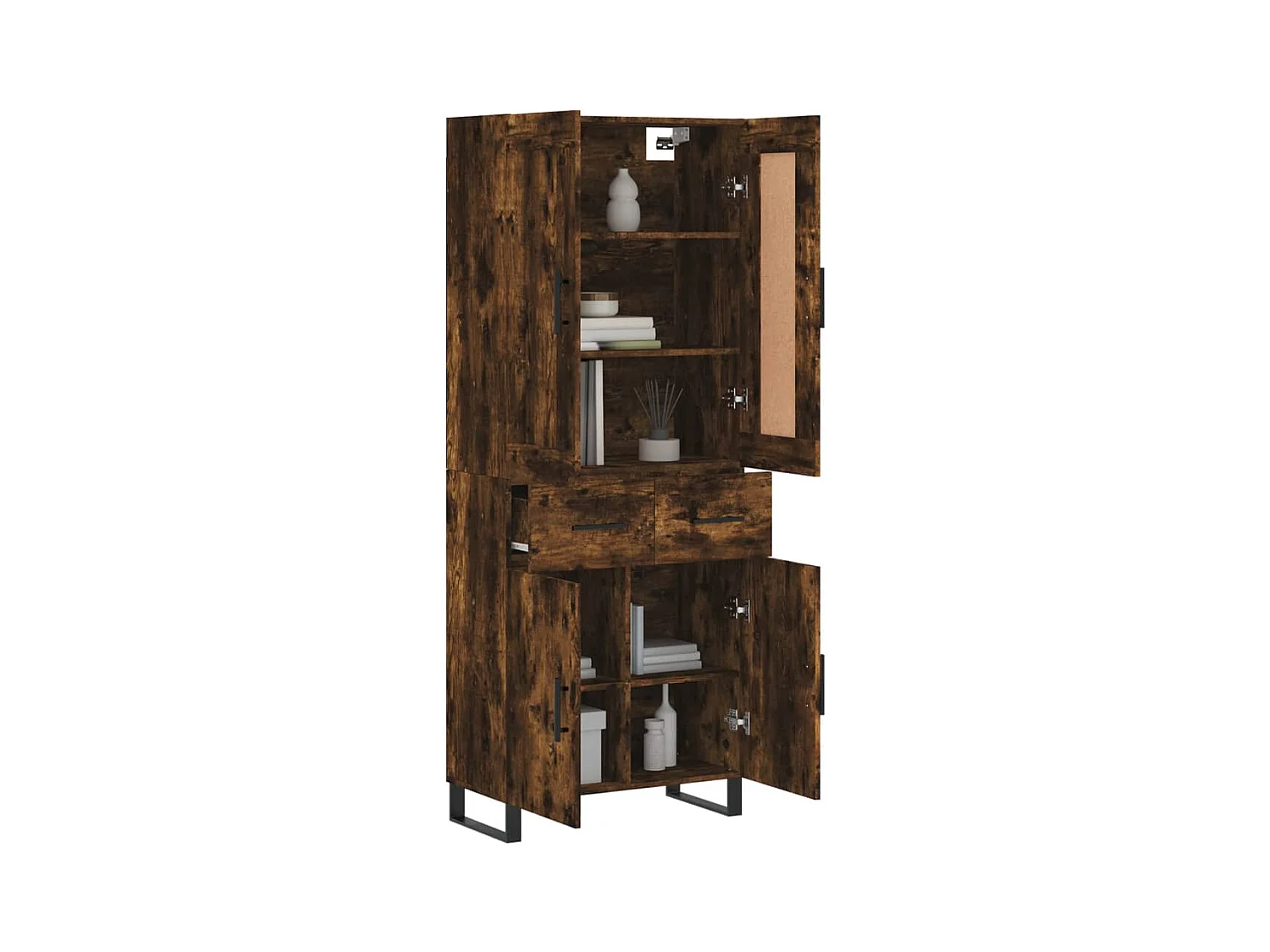 Credenza | Buffet | Armadio Rovere Fumo  69,5x34x180 cm in Legno Multistrato