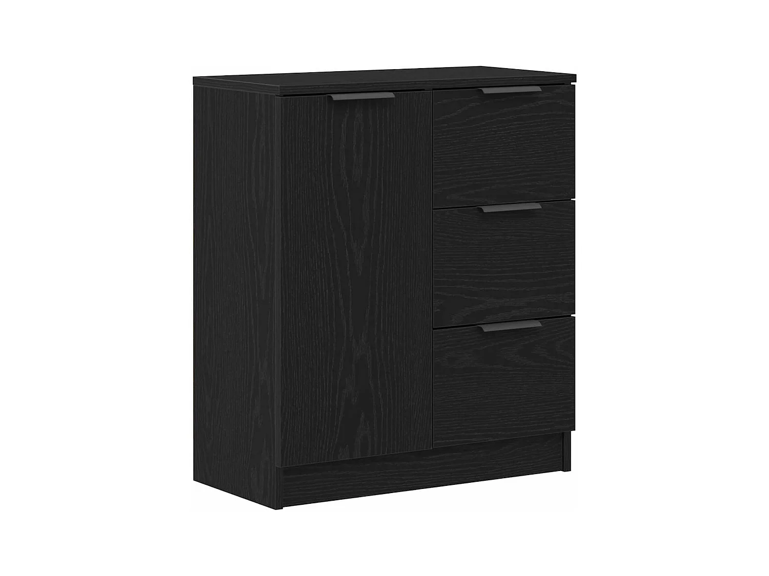 Buffet | Bahut | Meuble de rangement en chêne noir 60x30x70 cm en bois d'ingénierie