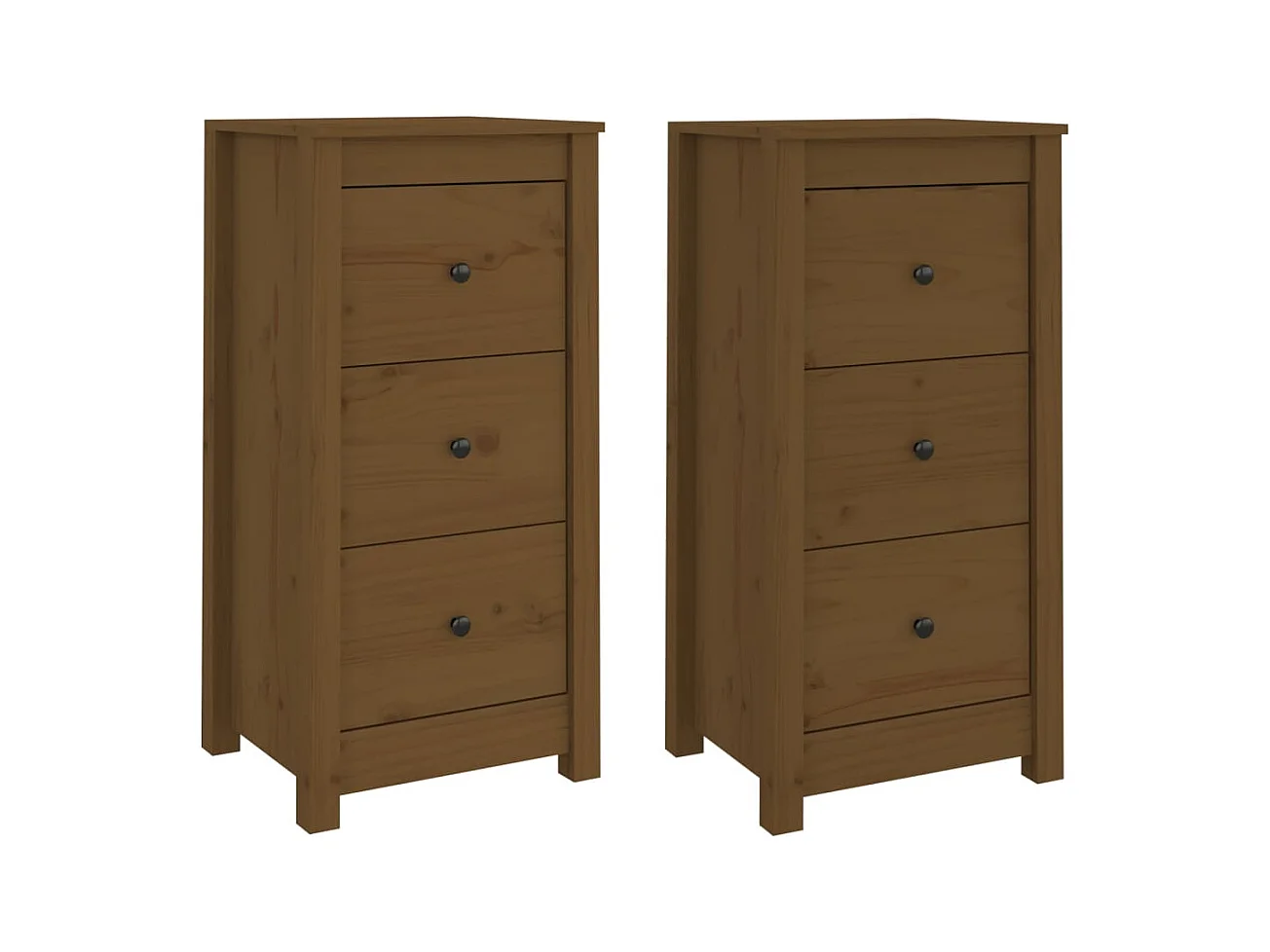 Buffets | Bahuts | Meuble de rangement 2 pcs marron miel 40x35x80 cm bois massif de pin