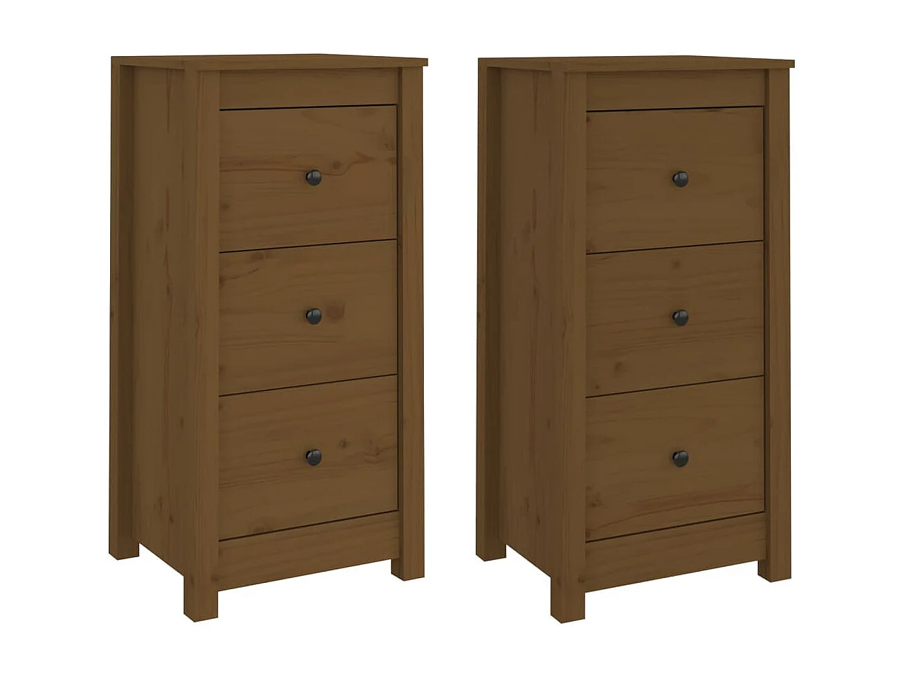 Buffets | Bahuts | Meuble de rangement 2 pcs marron miel 40x35x80 cm bois massif de pin