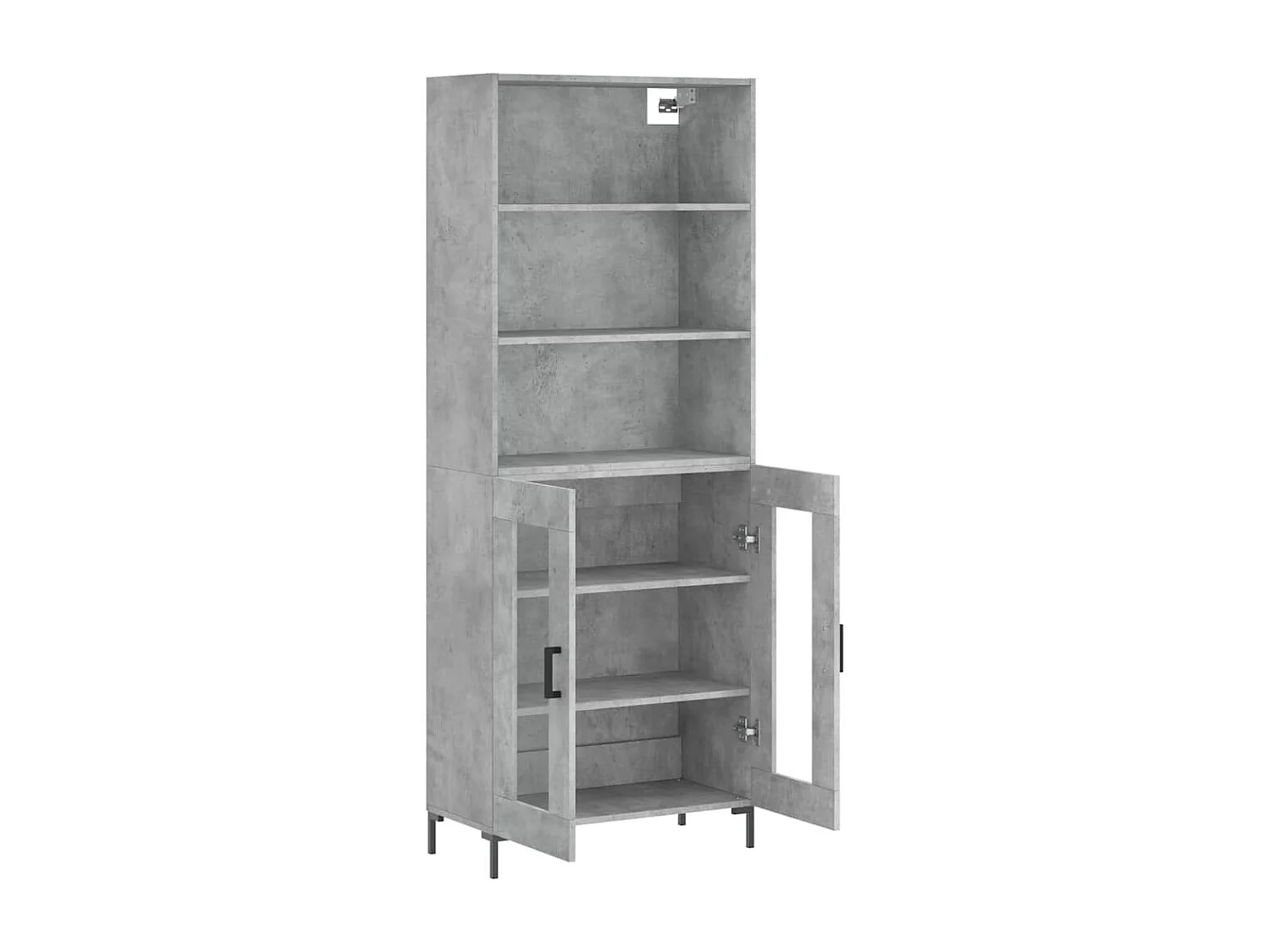 Buffet | Bahut | Meuble de rangement haut Gris béton 69,5x34x180 cm Bois d'ingénierie