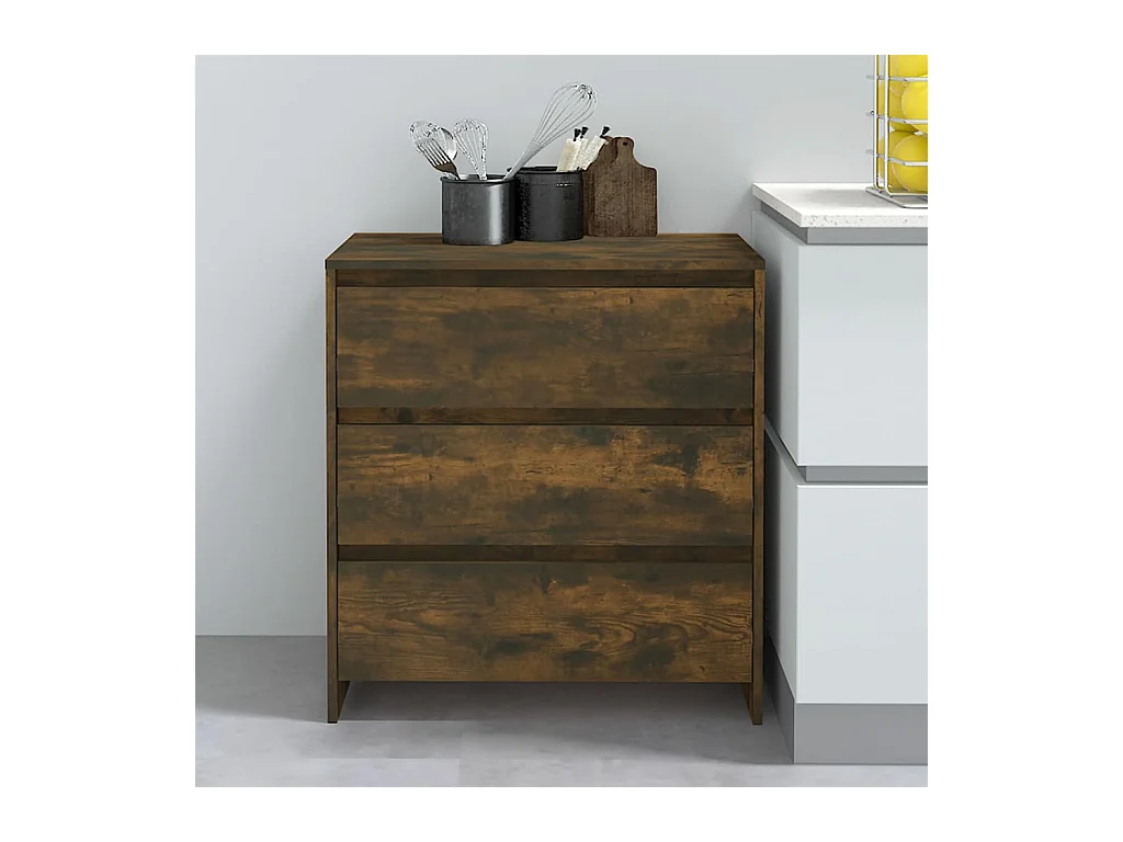 Buffet | Bahut | Meuble de rangement Chêne fumé 70x41x75 cm Bois d'ingénierie