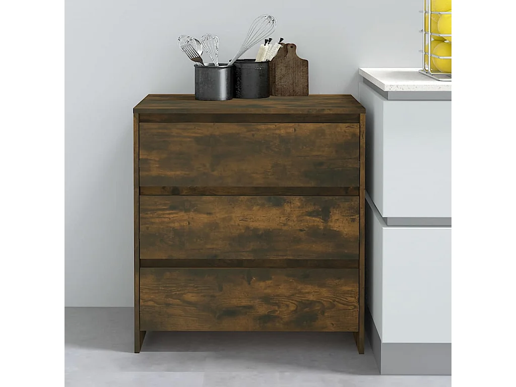 Buffet | Bahut | Meuble de rangement Chêne fumé 70x41x75 cm Bois d'ingénierie