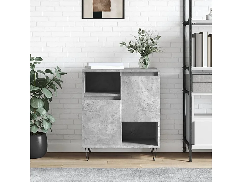 Credenza | Buffet | Armadio Grigio Cemento 60x35x70 cm in Legno Multistrato