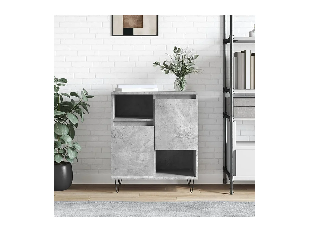 Credenza | Buffet | Armadio Grigio Cemento 60x35x70 cm in Legno Multistrato