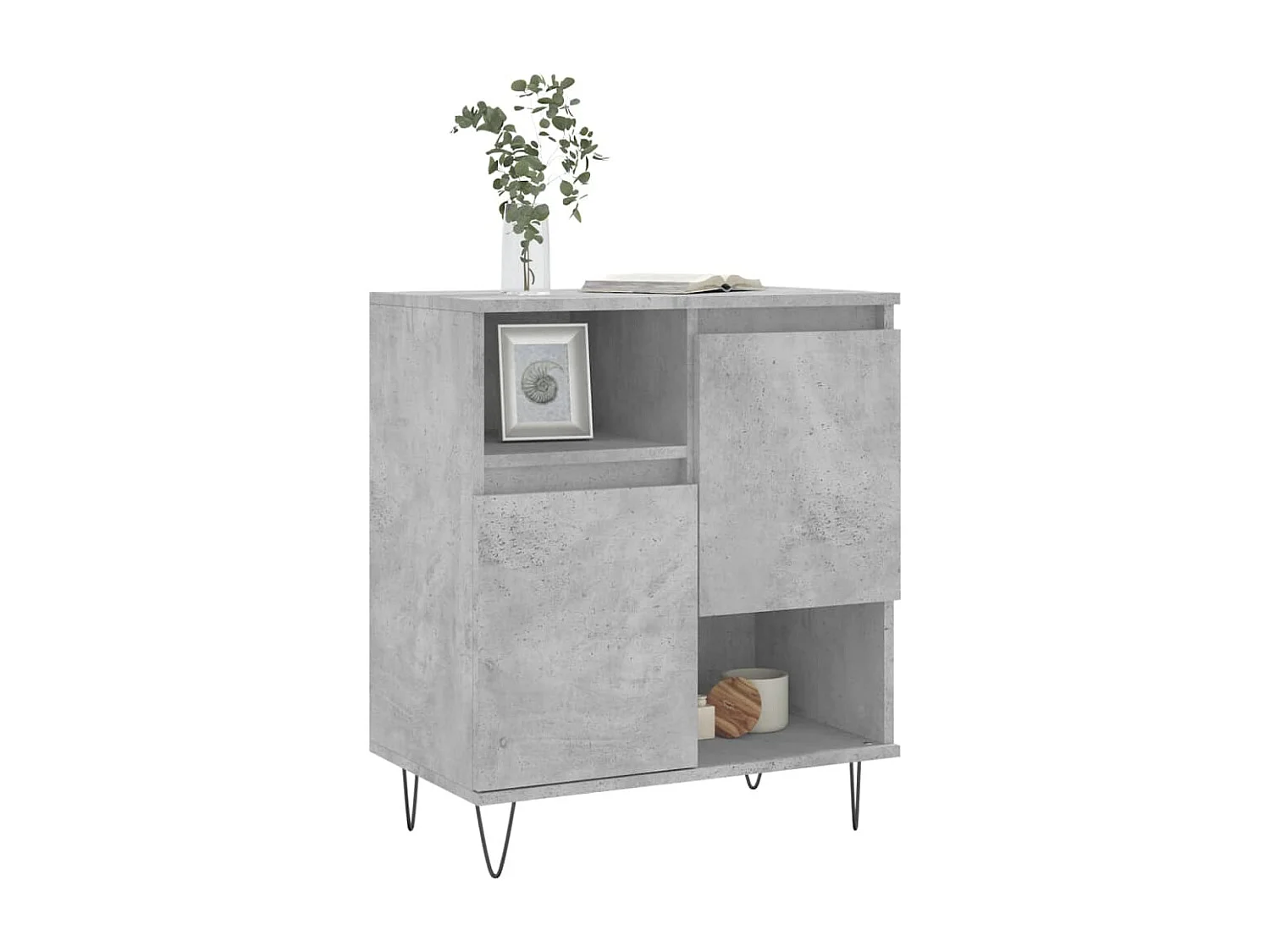 Credenza | Buffet | Armadio Grigio Cemento 60x35x70 cm in Legno Multistrato