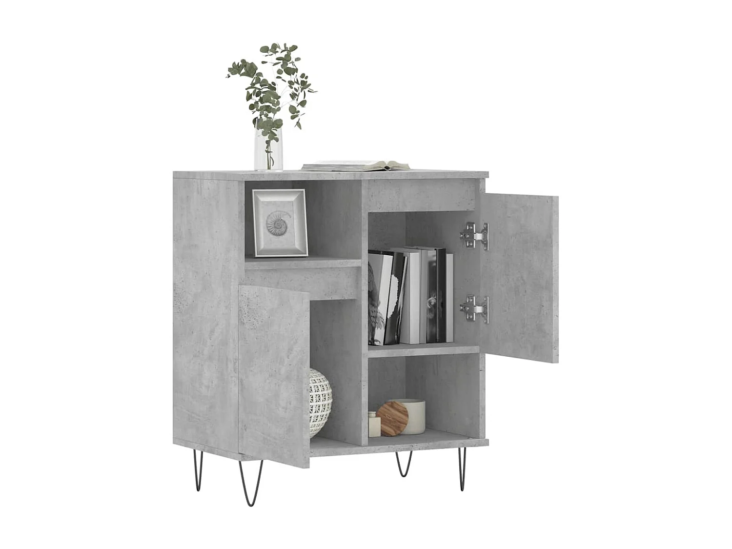 Credenza | Buffet | Armadio Grigio Cemento 60x35x70 cm in Legno Multistrato