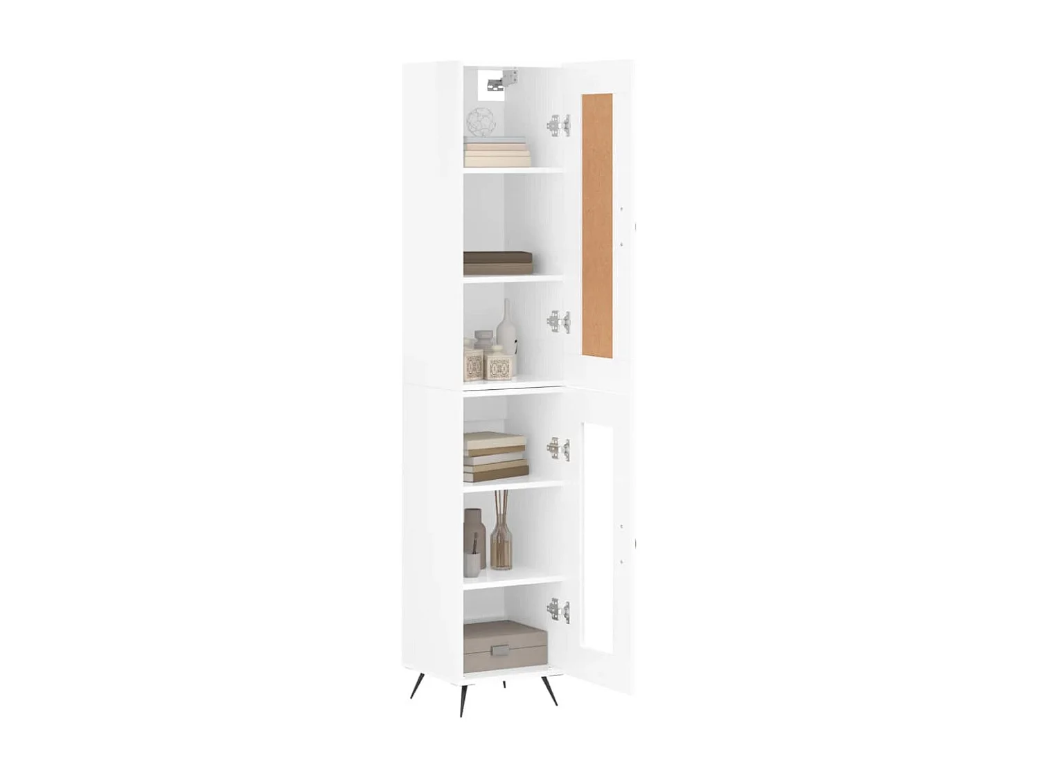 Buffet | Bahut | Meuble de rangement haut Blanc brillant 34,5x34x180 cm Bois d'ingénierie