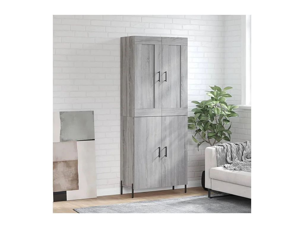 Credenza | Buffet | Armadio Grigio Sonoma 69,5x34x180 cm in Legno Multistrato