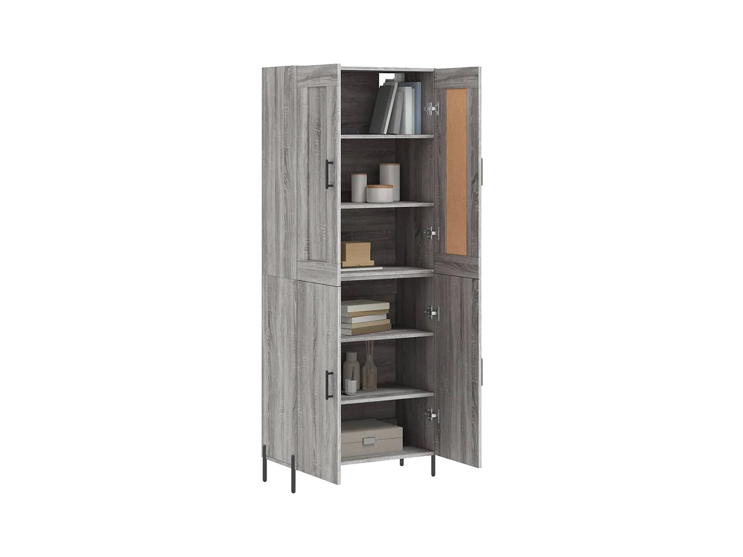Credenza | Buffet | Armadio Grigio Sonoma 69,5x34x180 cm in Legno Multistrato