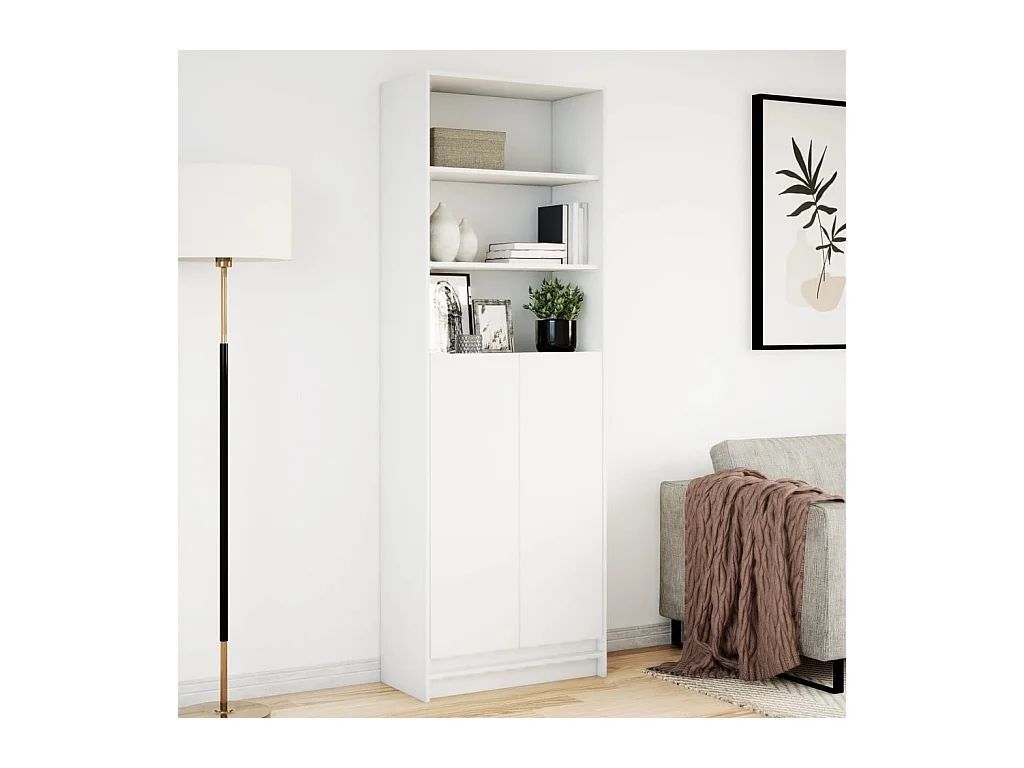Buffet | Bahut | Meuble de rangement haut avec LED blanc 69x32,5x200 cm bois d’ingénierie