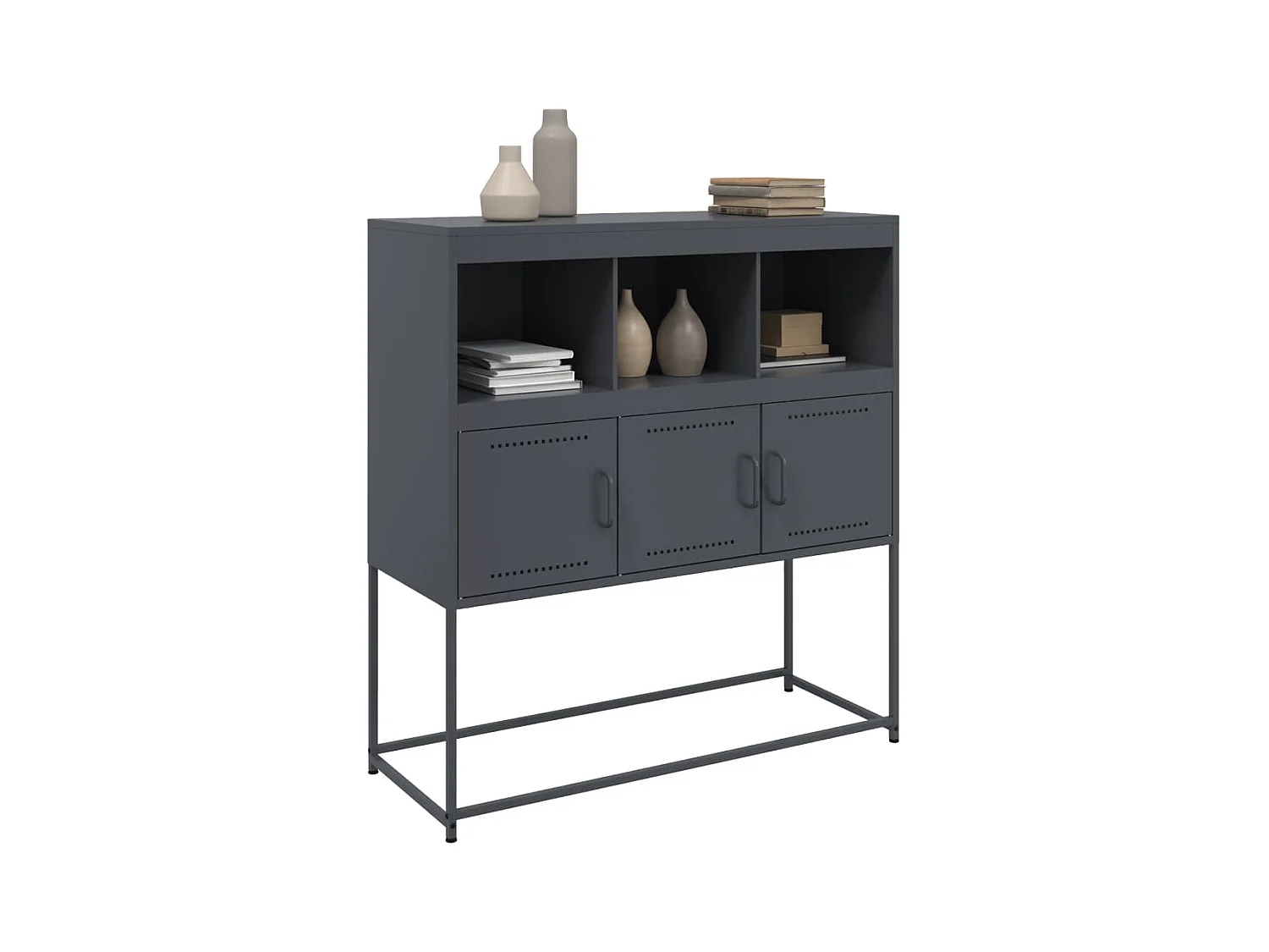 Buffet | Bahut | Meuble de rangement anthracite 100,5x39x107 cm acier