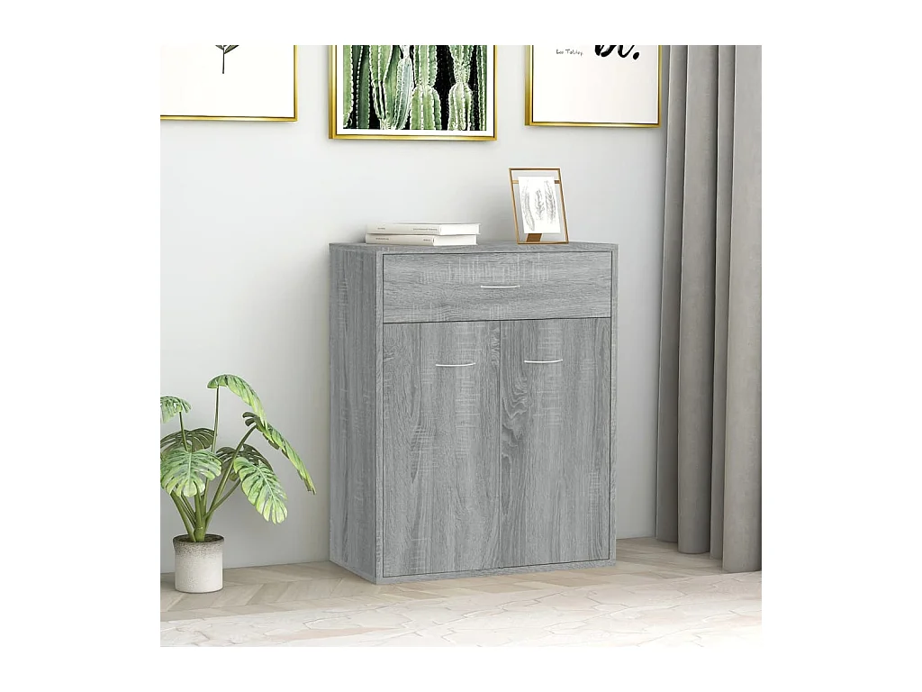 Credenza | Buffet | Armadio Grigio Sonoma 60x30x75 cm in Legno Multistrato