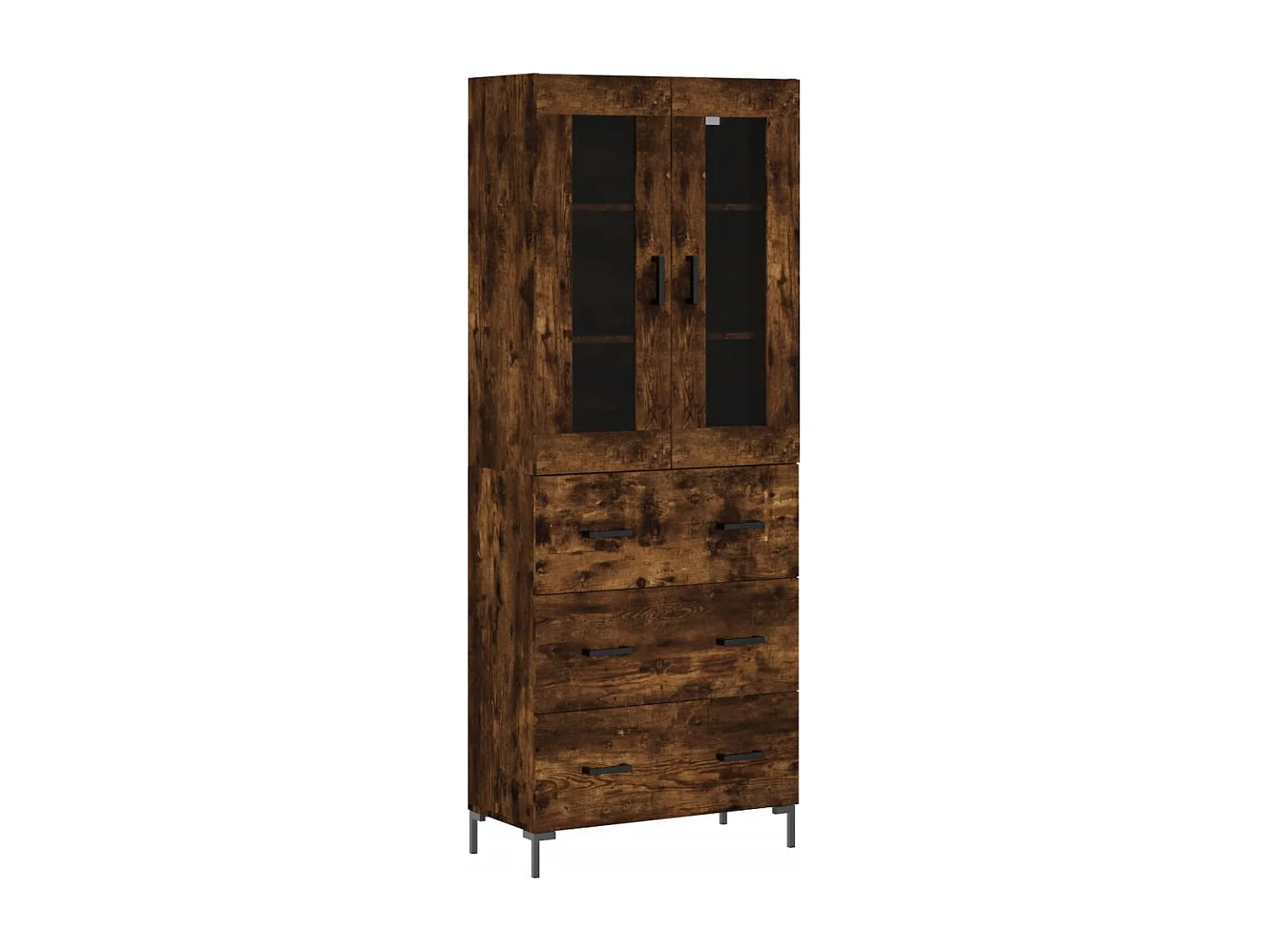Buffet | Bahut | Meuble de rangement haut Chêne fumé 69,5x34x180 cm Bois d'ingénierie