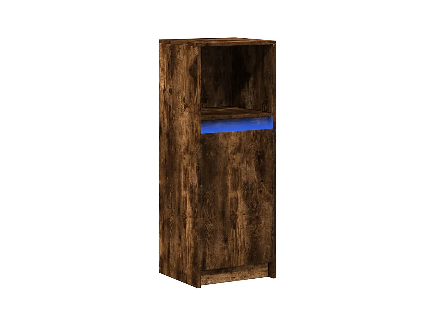 Buffet | Bahut | Meuble de rangement avec LED chêne fumé 38x34x100 cm bois d'ingénierie