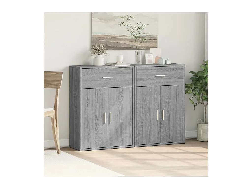 Credenze | Buffet | Armadi 2 pz Grigio Sonoma 60x30x84 cm in Legno Multistrato