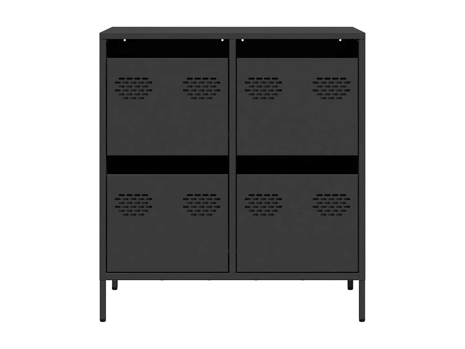 Credenza | Buffet | Armadio Nera 68x39x73,5 cm in Acciaio Laminato a Freddo