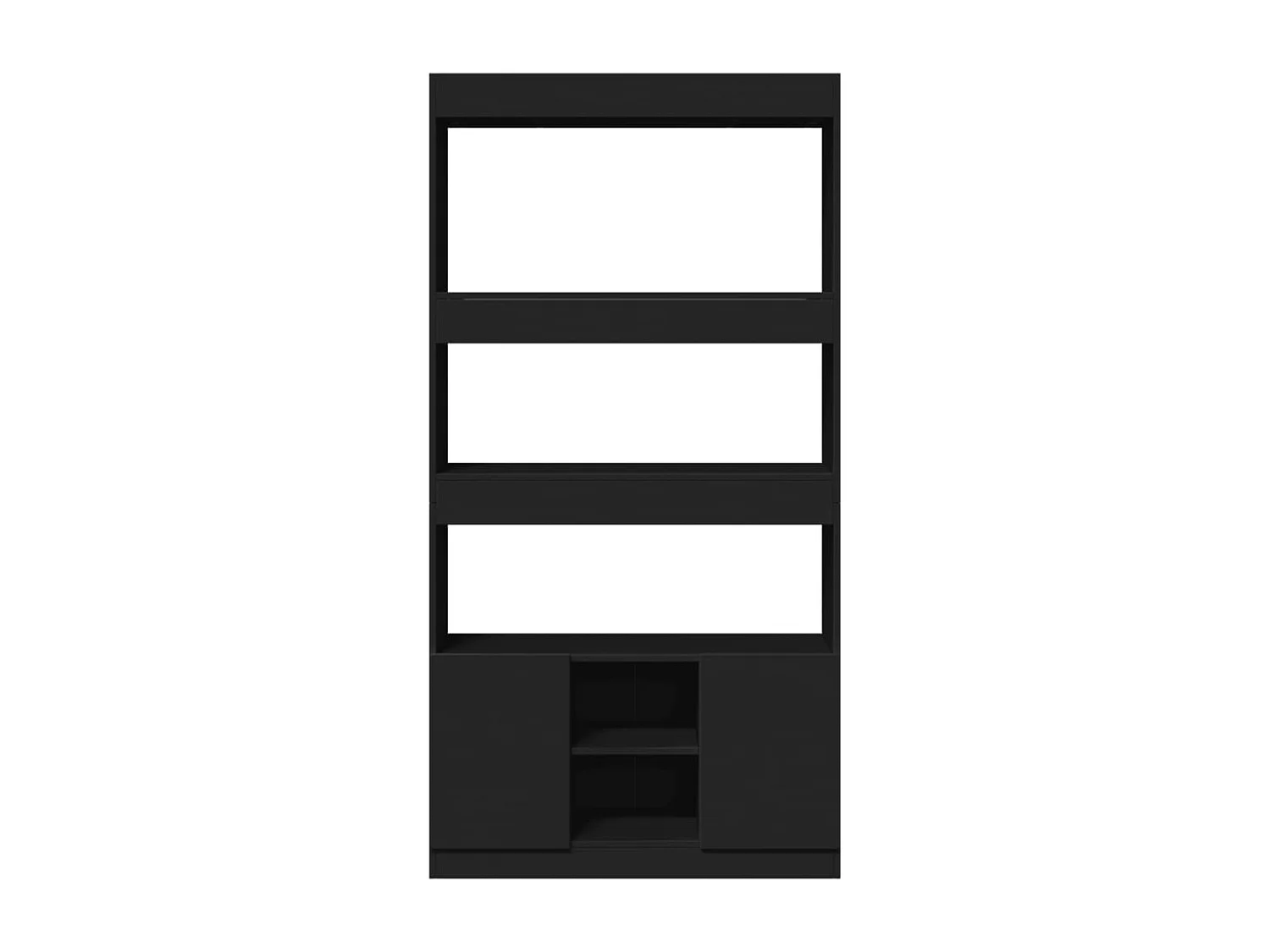 Buffet | Bahut | Meuble de rangement haut noir 92x33x180 cm bois d'ingénierie