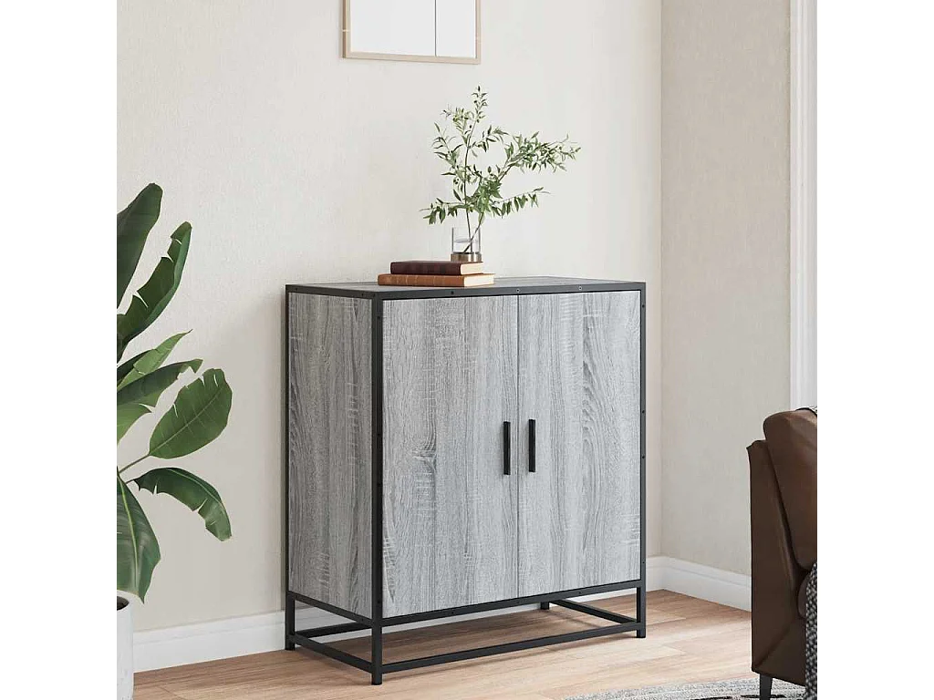 Buffet | Bahut | Meuble de rangement sonoma gris 68x35x76 cm bois d'ingénierie et métal