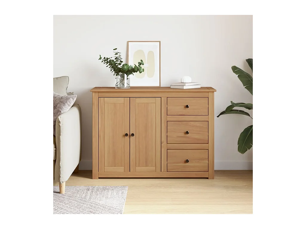 Buffet | Bahut | Meuble de rangement avec tiroirs Panama 112x40x80 cm bois massif de pin