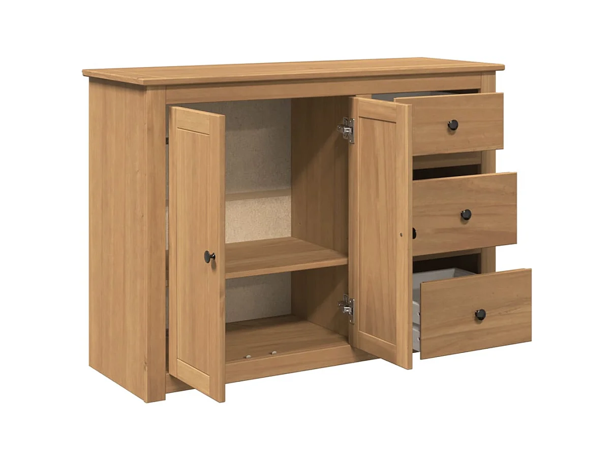 Buffet | Bahut | Meuble de rangement avec tiroirs Panama 112x40x80 cm bois massif de pin