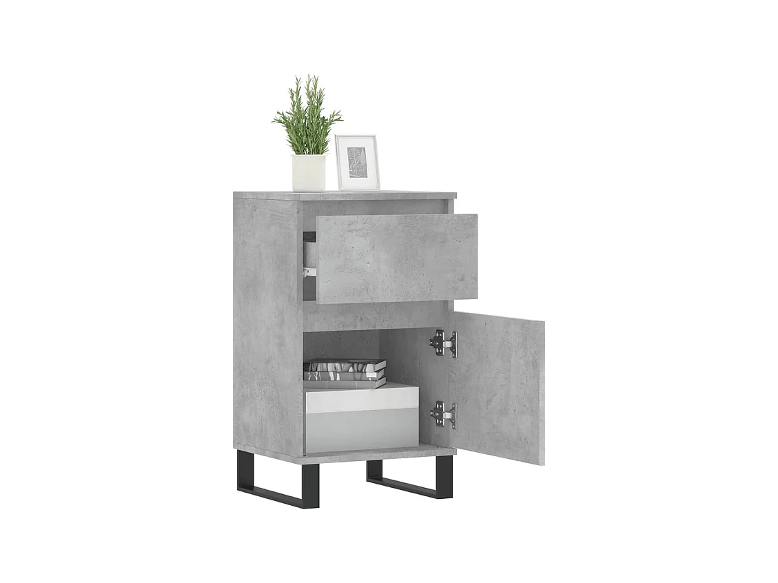 Credenze | Buffet | Armadi 2 pz Grigio Cemento 40x35x70 cm in Legno Multistrato