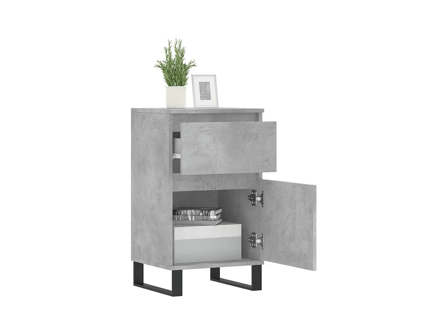 Credenze | Buffet | Armadi 2 pz Grigio Cemento 40x35x70 cm in Legno Multistrato