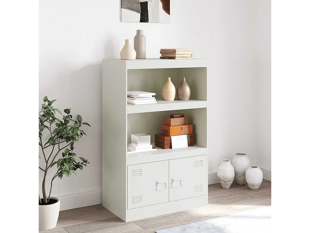 Buffet | Bahut | Meuble de rangement blanc 67x39x107 cm acier
