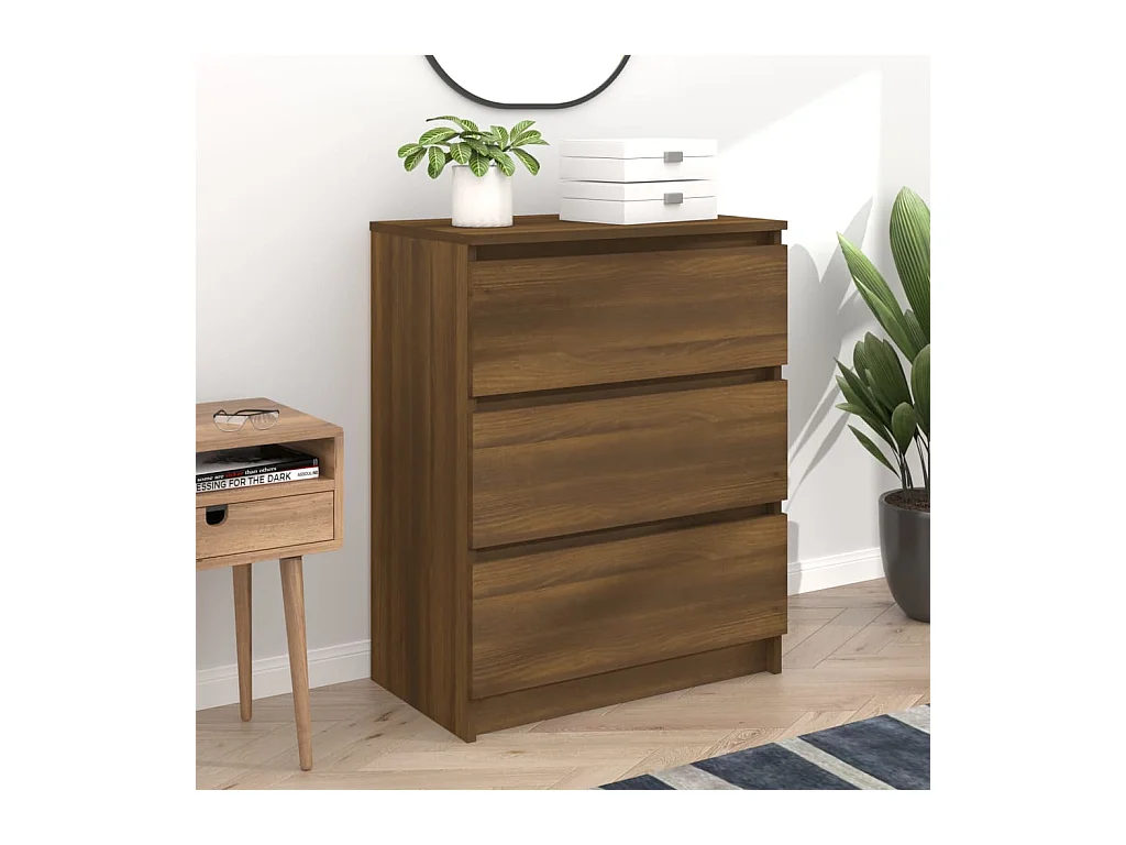 Buffet | Commode à tiroir | Meuble de rangement Chêne marron 60x35x76 cm Bois d'ingénierie