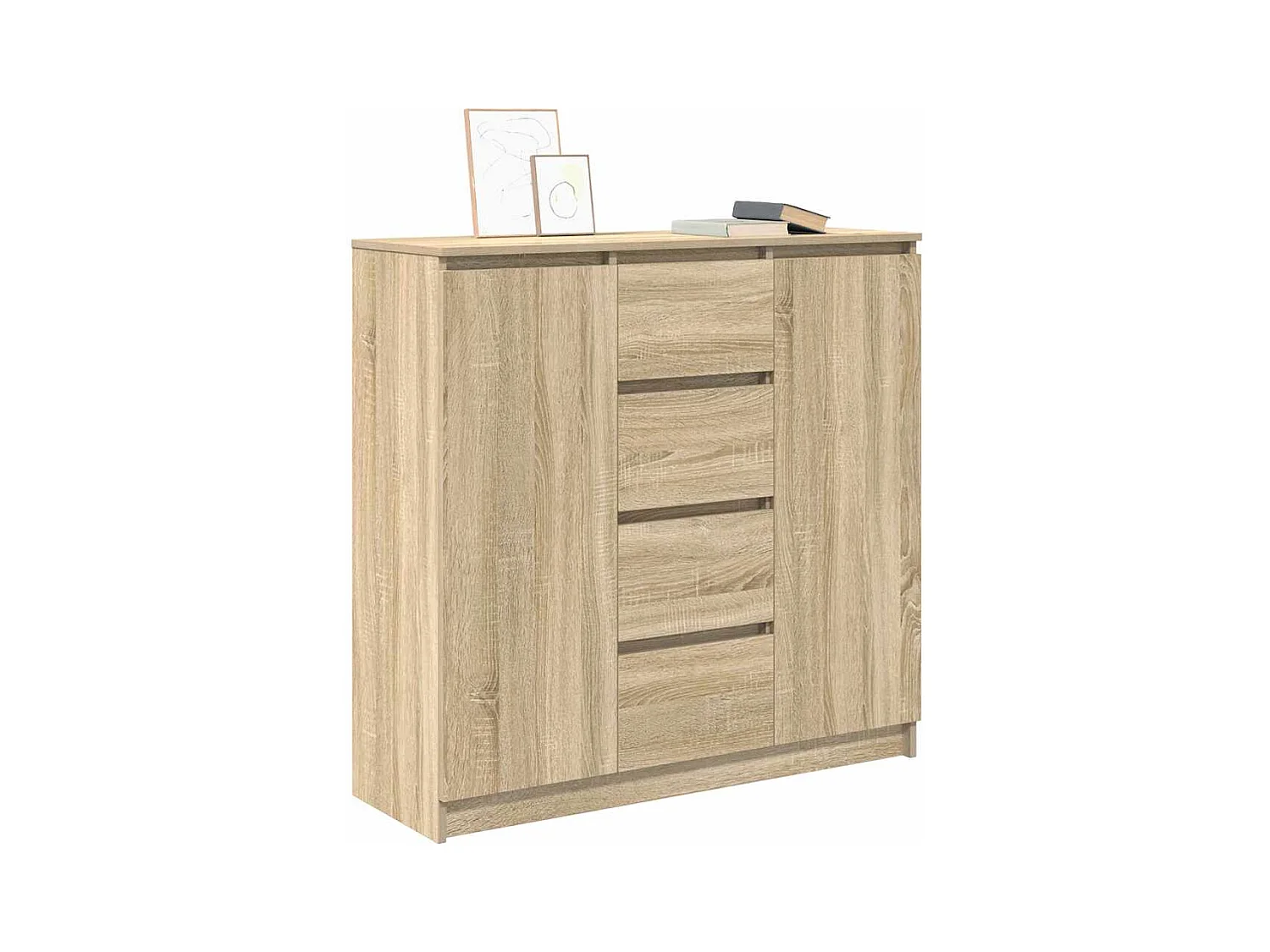 Credenza | Buffet | Armadio con Cassetti Rovere Sonoma 100,5x35x98,5 cm Truciolato