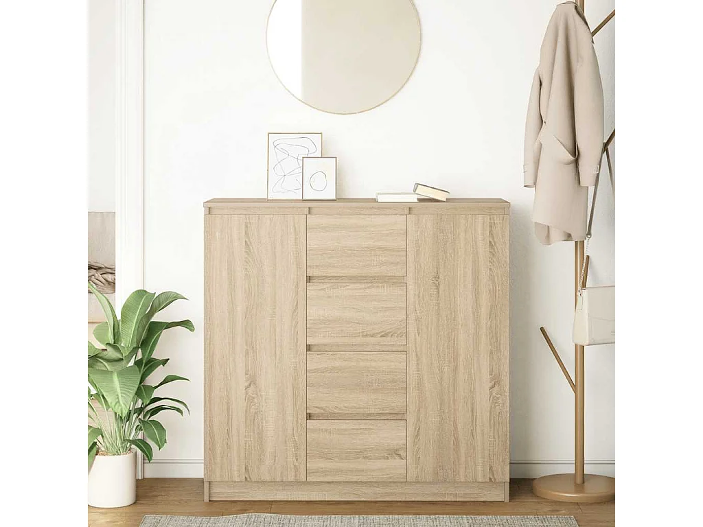 Buffet | Commode à tiroir | Meuble de rangement et tiroirs chêne sonoma 100,5x35x98,5 cm bois ingénierie