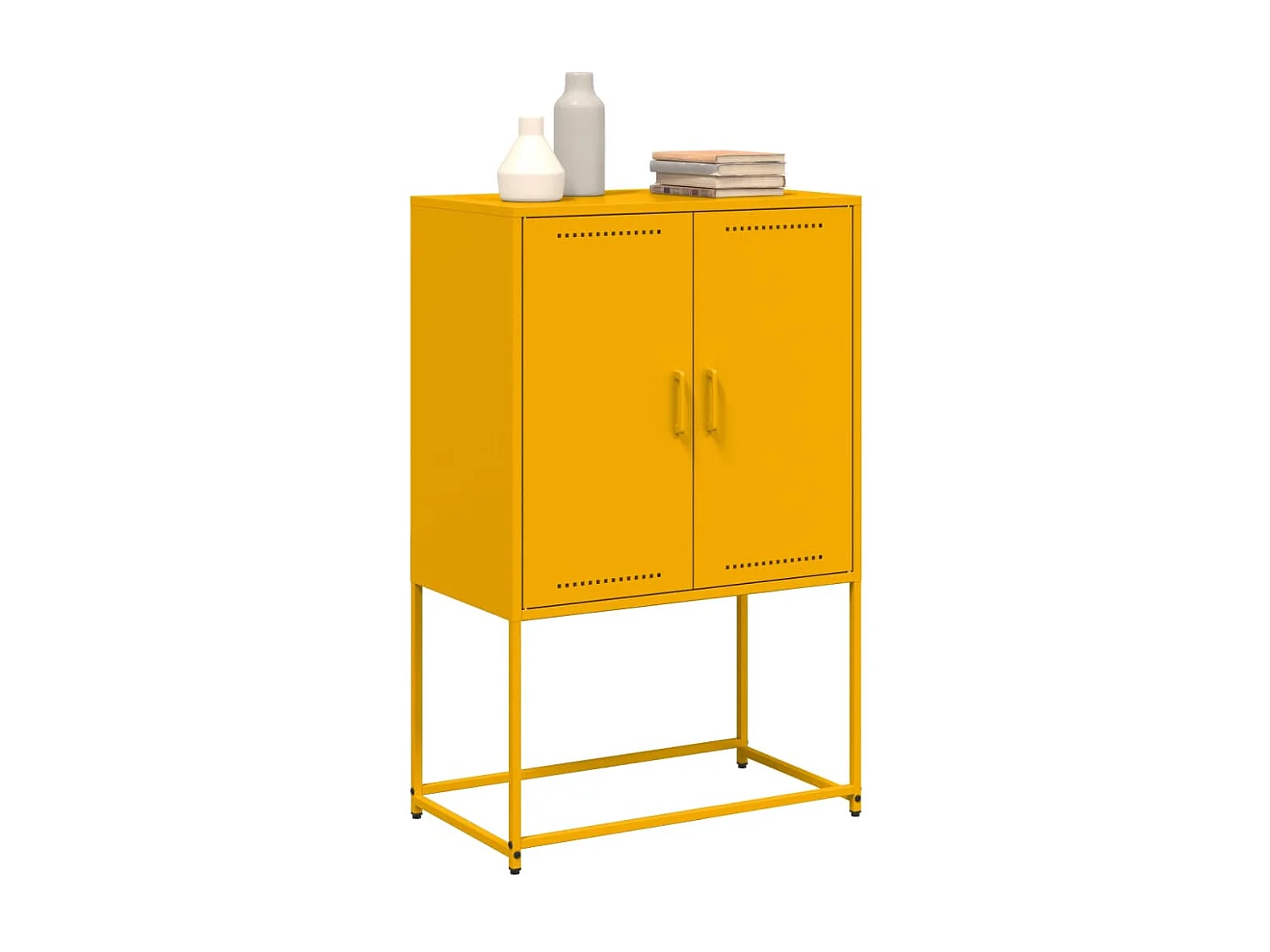 Credenza | Buffet | Armadio Giallo Senape 68,5x38,5x107 cm in Acciaio