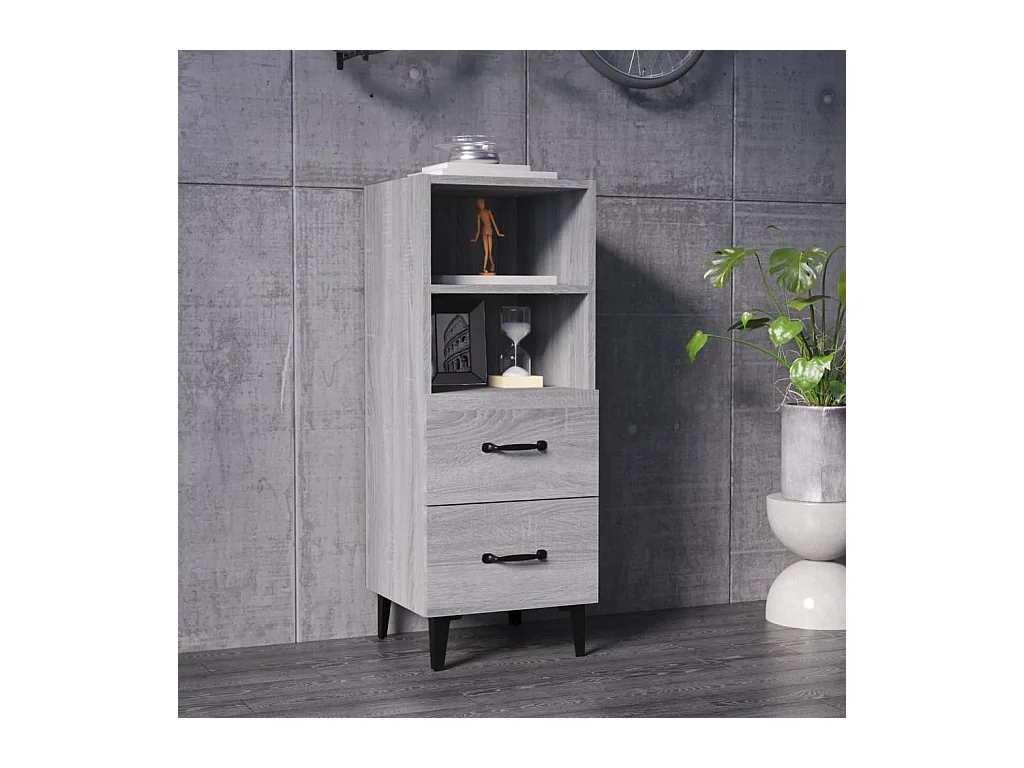 Buffet | Bahut | Meuble de rangement Sonoma gris 34,5x34x90 cm Bois d'ingénierie