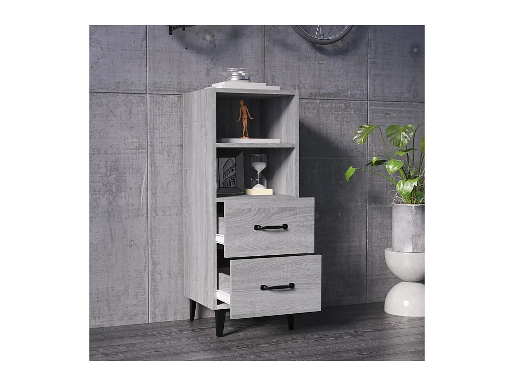 Buffet | Bahut | Meuble de rangement Sonoma gris 34,5x34x90 cm Bois d'ingénierie