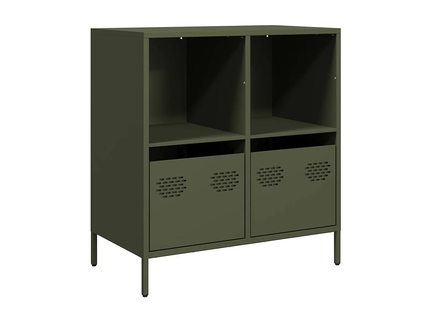Credenza | Buffet | Armadio Verde Oliva 68x39x73,5 cm in Acciaio Laminato a Freddo