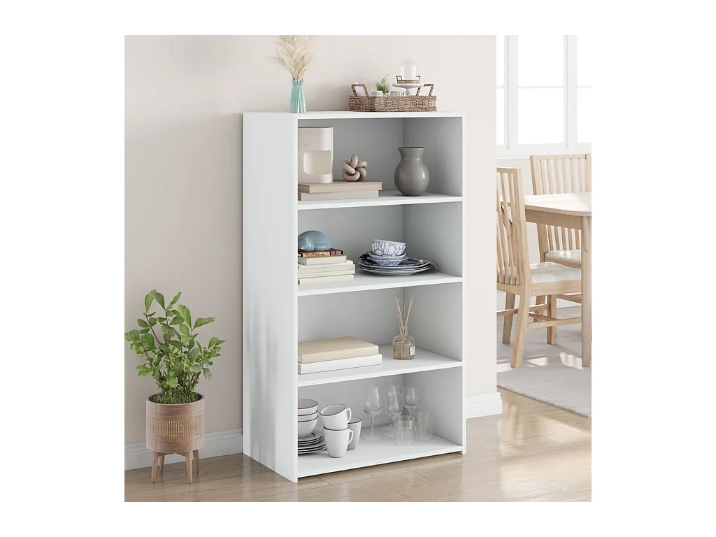 Credenza | Buffet | Armadio Bianca 70x41x124 cm in Legno Multistrato