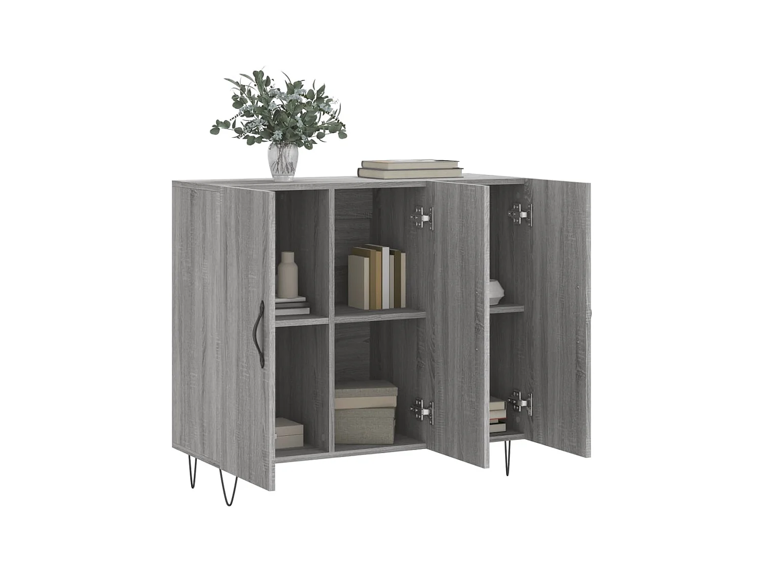 Credenza | Buffet | Armadio Grigio Sonoma 90x34x80 cm in Legno Multistrato