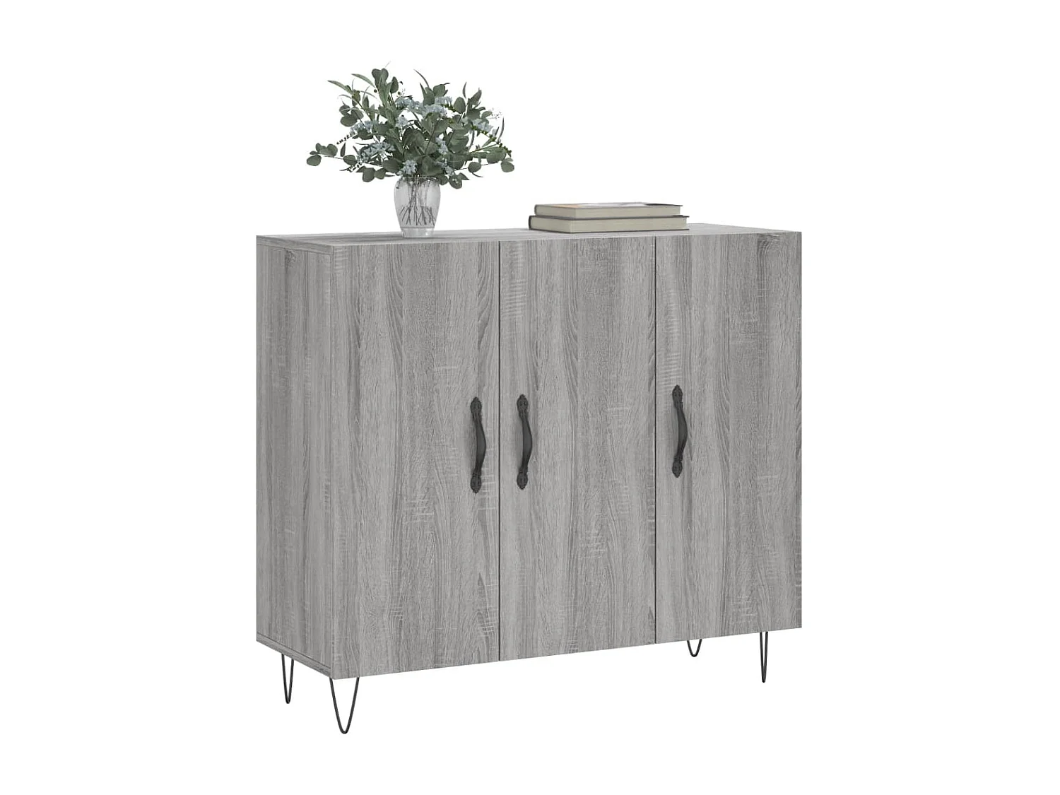 Credenza | Buffet | Armadio Grigio Sonoma 90x34x80 cm in Legno Multistrato