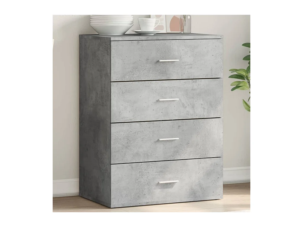 Buffet | Bahut | Meuble de rangement gris béton 60x39x80 cm bois d'ingénierie