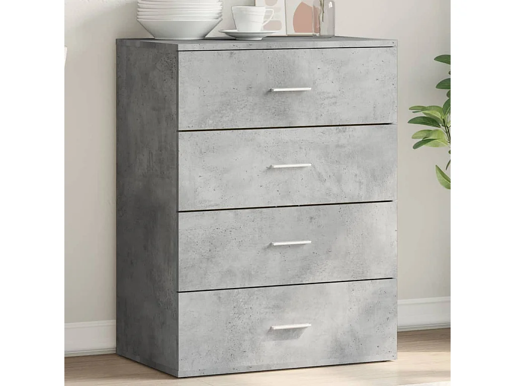 Buffet | Sideboard | Dressoir 60x39x80 cm bewerkt hout betongrijs