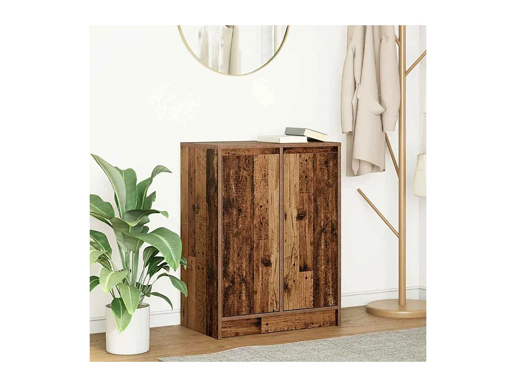 Credenza | Buffet | Armadio Legno Antico 57x34x76 cm in Legno Multistrato